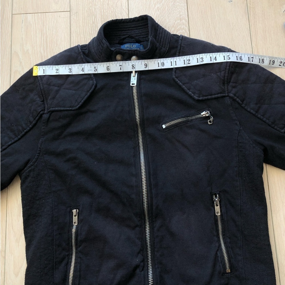Polo Ralph Lauren Quilt Patch Moto Jacket in Black Women’s Size M - Picture 6 of 14